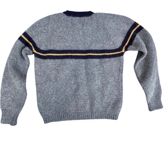 VTG Abercrombie and Fitch Authentic Issue Sweater Mens Small Gray Wool Vneck - Picture 2 of 8